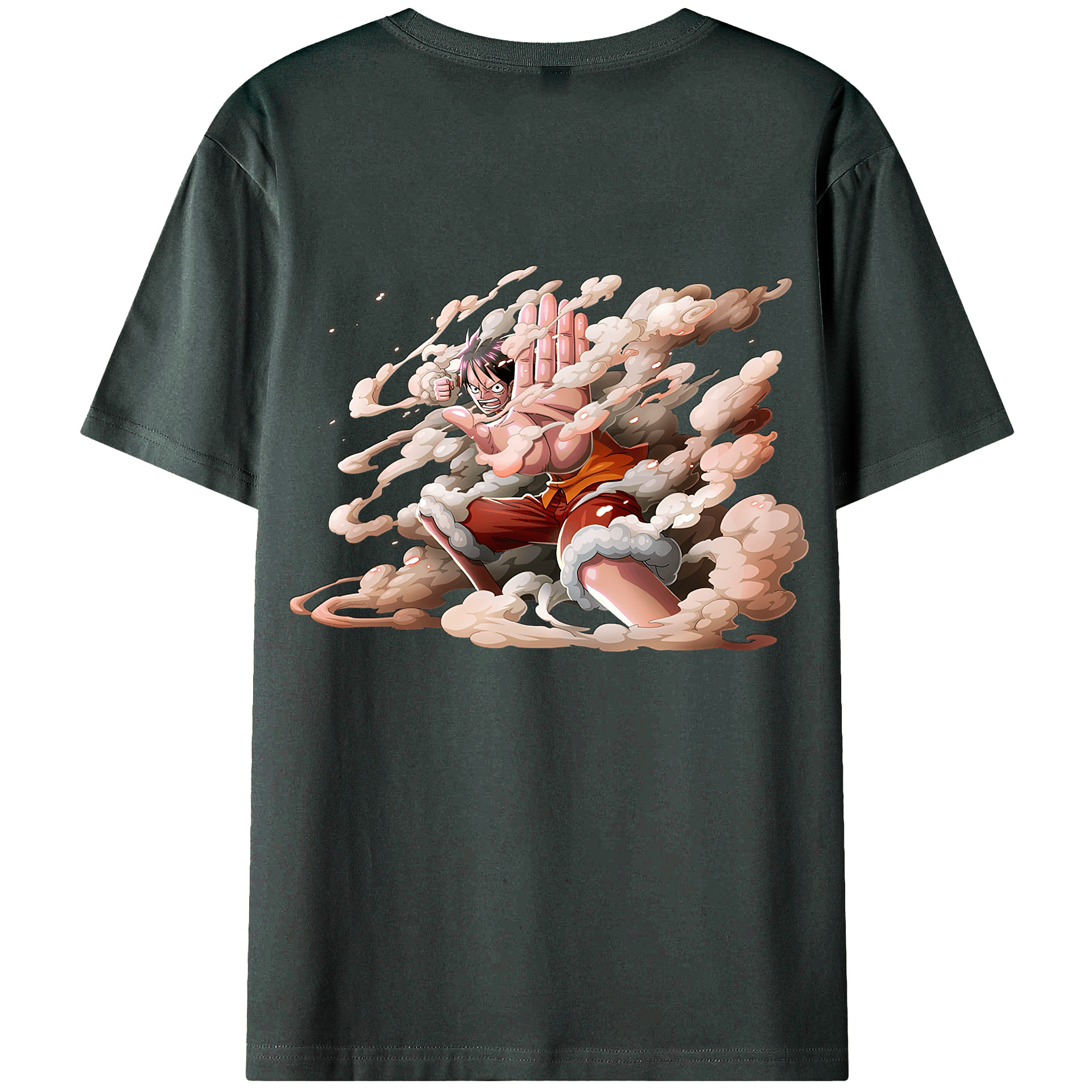 （画像用） ワンピース モンキー・D・ルフィ ONE PIECE Monkey D. Luffy 綿100％ メンズ半袖Tシャツ（バックプリント） 通気性
